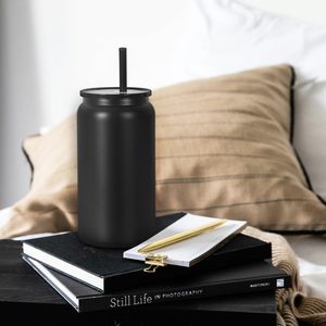 Vaso Térmico Clásico de 16oz <span class=keywords><strong>para</strong></span> Latas de Soda, de Acero Inoxidable, <span class=keywords><strong>para</strong></span> Sublimación, Tipo Mason Jar, con Tapa de Plástico y Popote - Product Image 5