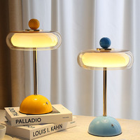 Lampe de table en verre style vintage en forme de champignon, avec cadre en fer, commande tactile, DIY - Lampe de chevet de luxe pour chambre/salon