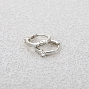 Boucles d'oreilles CANNER 2023 S925 en argent sterling avec un seul diamant moissanite, lisses, pour femmes, pour mariage ou soirée, plaquées or 18 carats - Product Image 6