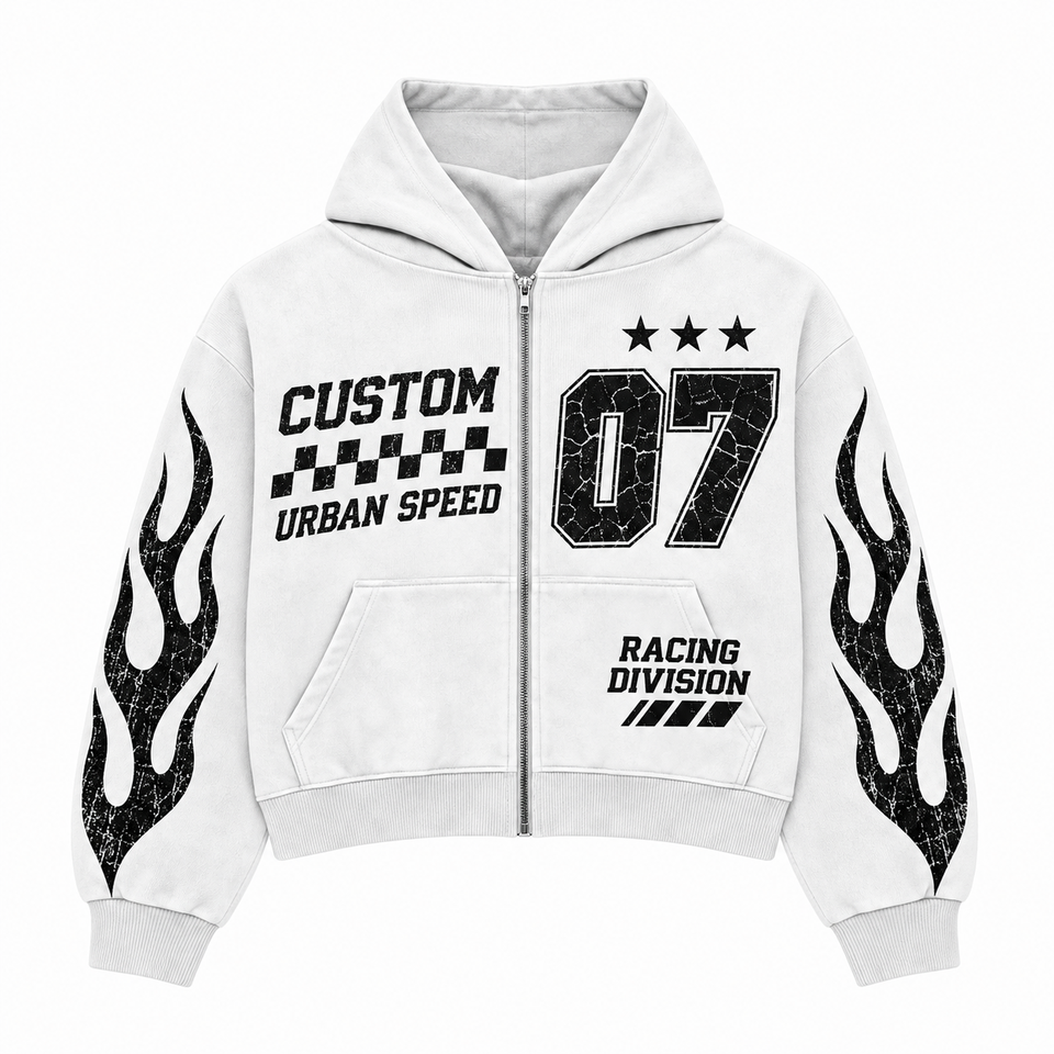 Custom Hoodie Oversized Full Zip Pullover Graphic Print Private Label ...