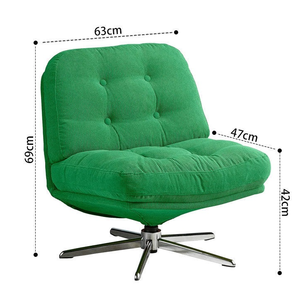 Poltrona Lounge Imbottita dal Design Moderno, Sedia Girevole per Hotel, Soggiorno e Camera da Letto, Arredamento Verde - Product Image 6