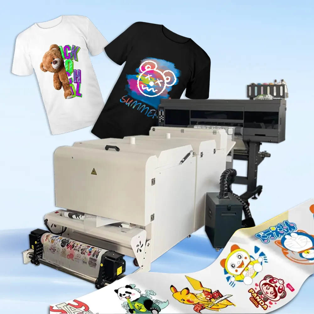 T-shirt giysi tekstil için yüksek hızlı 24 inç dtf yazıcı 5 * i3200 baskı kafası dijital 60cm dtf imprimante dtf yazıcı