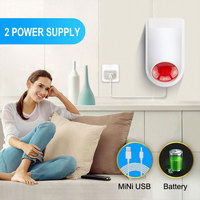 Sirine Strobo Lampu Kilat Tahan Air Wifi Tuya 120DB untuk Rumah, Sirine Anti Maling PST-SN31