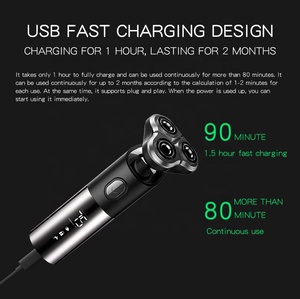 Étanche Mini <span class=keywords><strong>Rasage</strong></span> Machine Rechargeable Rasoir Lame De Rasoir Portable Triple Lames Rasoir <span class=keywords><strong>Électrique</strong></span> pour Hommes Usb Mâle Visage ABS - Product Image 4