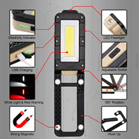 Lampe d'inspection COB Lampe torche magnétique Lampe de poche rechargeable portable Lampe de travail portable pour la réparation automobile Caractéristique étanche