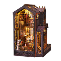 Kit de bricolage Wonder Studio Book Nook, kit de maison miniature à construire soi-même, maison en bois à assembler à la main, maison de poupée en bois 3D, serre-livres