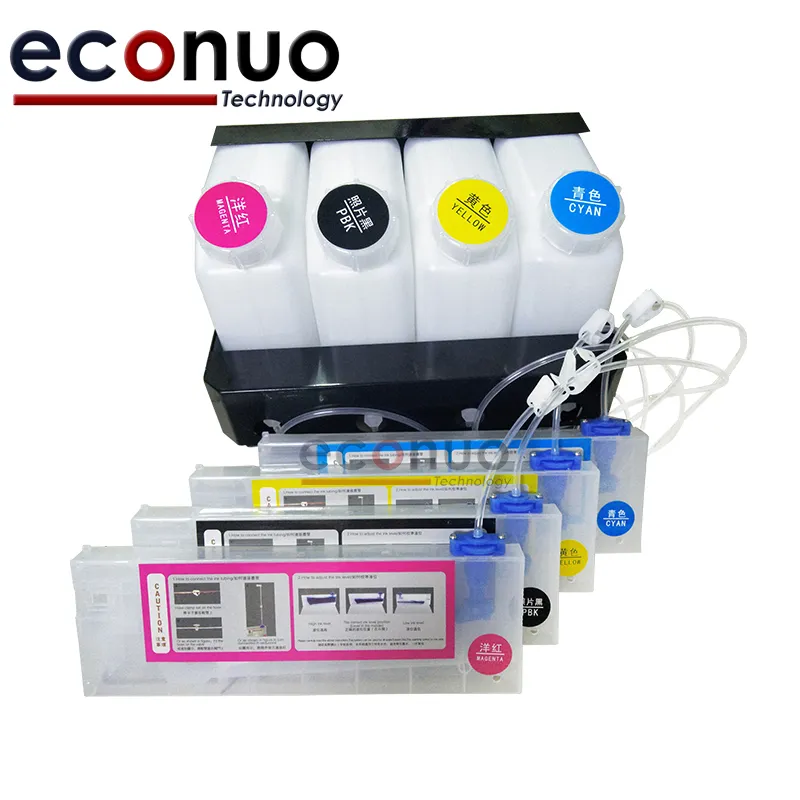 4 Botol + 4 Cartridge IJ Eco Solvent CISS Uv Continuous Ink Bulk System untuk Epson Galaxy Inkjet IJ Tinta Printer Inkjet