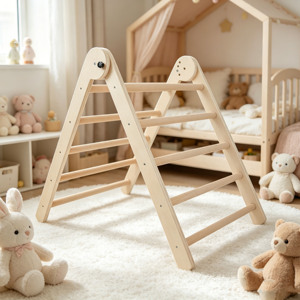 Estructura de Escalada de Madera para Niños con Rampa, Triángulo Pikler, Gimnasio Infantil, Parque Infantil Interior y Exterior, Estructura de Escalada para Preescolar - Product Image 3