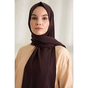 ผ้าคลุมไหล่ไหมเมดินา สีน้ำตาลเข้ม ผ้าพันคอยาวสำหรับผู้หญิง เครื่องประดับศีรษะสุดหรู - Product Image 4
