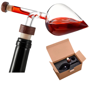 Aireador de Vino de Vidrio Borosilicato Soplado a Mano al por Mayor, Vertedor Portátil para Botellas Rojas, Copas de Lujo - Product Image 1