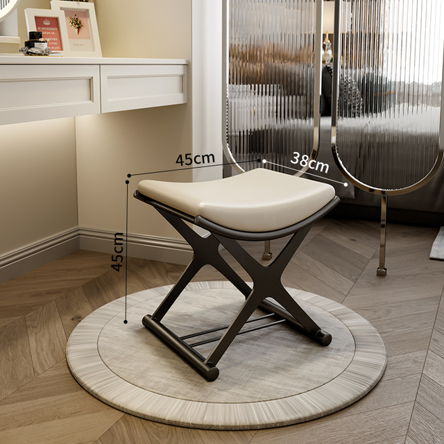 Modern Metal Makeup Stool and Chair for Apartment Bedroom Living Room Use