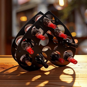 Estantes de Exhibición Modernos de Metal, Resistentes al Óxido, Personalizables, para Piso/Techo, para Botellas de Vino - Product Image 1