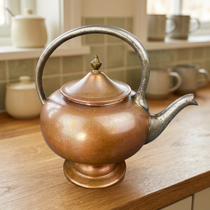 Théière traditionnelle chinoise en métal avec couvercle et poignée en métal, bouilloire à eau - Product Image 2