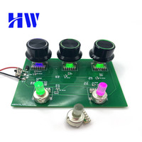 Potentiomètre LED breveté DB-122KEP lumière multicolore avec potentiomètre rotatif à clic central pour audio