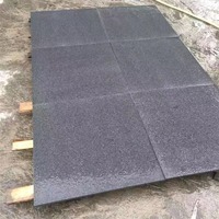 Dalles de granit gris foncé modernes polies/flamées G654 pour revêtements de sol et murs de villas
