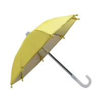 Parapluie droit portable de petite taille à ouverture manuelle en tissu pongé imperméable, avec poignée incurvée en plastique, idéal pour la pluie et le soleil, cadeaux d'affaires