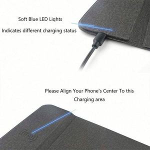 Tapis de souris à chargement sans fil 15W avec support pour le poignet, chargeur sans fil rapide, tapis de souris avec logo imprimé UV - Product Image 5