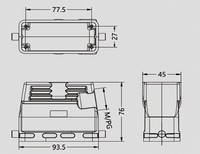 Connecteurs industriels robustes WEVEL H16B-SOH-2B H16B-TOH-2B IP65 mâle/femelle en cuivre plaqué argent, alliage d'aluminium moulé sous pression