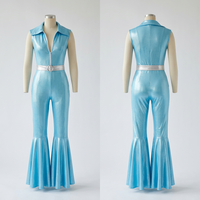 ODM Großhandel Erwachsenen-Karnevalskostüm Groovy Civil War TV-Film Disco-Diva Damenkostüm-Set Jumpsuit Gürtel Faschingskostüm in Drei Farben