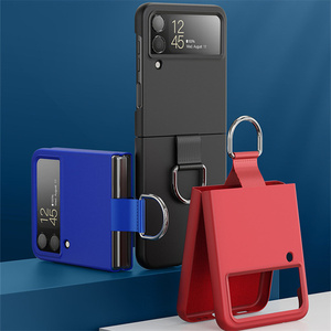Electrospray-funda de teléfono móvil para Galaxy Z Flip4, carcasa Simple y plegable, con anillo, para PC, Samsung Z Flip3 - Product Image 1