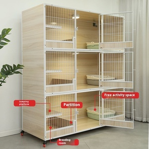 Gabbia per Gatti a Tre Livelli Extra Large Kih, Armadio Multistrato per Allevamento, Casa per Animali Domestici in Offerta - Product Image 1