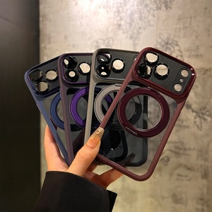 Wholesale Magnetic Clear <b>Phone</b> Case for iPhone 18 17 Pro Max With 360° Metal <b>Ring</b> Stand AI Touch Buttons Protective Back Cover - Product Image 3