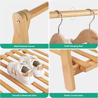 Bambus kleine Kleider ständer Kinder Dress up Lagerung Kinder Kleider ständer mit Lager regal Kinder Kleider ständer Kostüme Organizer