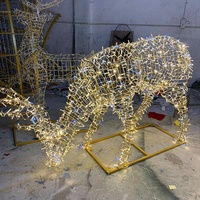Décoration de Noël extérieure lumineuse en forme de renne LED de 1,80 m à 2,70 m, motif cerf, pour parcs, hôtels et centres commerciaux