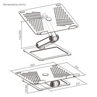 Stands Laptop Ergonomis Portabel Lipat dari Baja, Dapat Disesuaikan Tingginya, untuk Laptop 11-17 inci