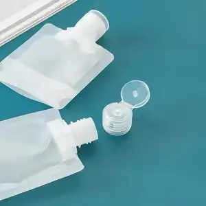 Low Moq Stock Bag Spout Pouch Sanitizer Packaging Plastic Bags Clear Reusable Liquid Pouches