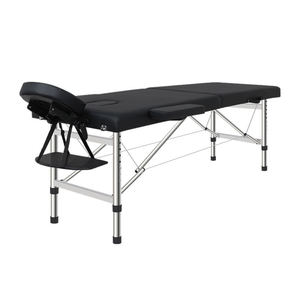 Table de massage pliante portable réglable en PU noire pour salon et centre commercial - Product Image 1
