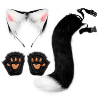 Ensemble de costumes d'Halloween pour enfants POWER, comprenant des griffes d'animaux, des oreilles de renard en peluche simulées, des bandeaux, des queues d'animaux pour les fêtes