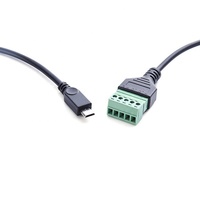 Cable de Extensión Micro USB de 5 Pines con Terminal Macho y Hembra, Negro, de Cobre, sin Soldadura, Accesorios de Conector
