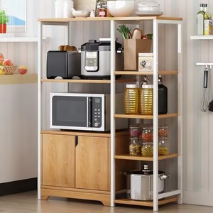 Dropshipping Support de <span class=keywords><strong>boulanger</strong></span> de cuisine à cadre métallique avec armoire de rangement Support pour micro-ondes et étagère d'organisation pour pots à épices et casseroles - Product Image 5