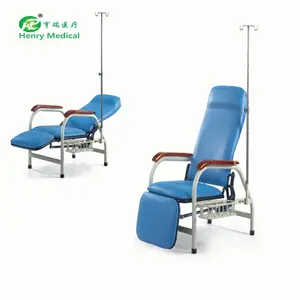 Silla de Hospital transfusion con marco de acero, silla de diálisis plegable de metal para pacientes