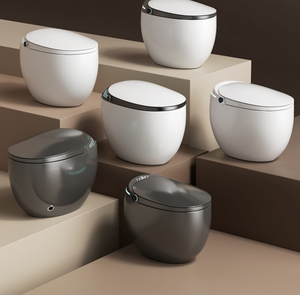 Modern Colorful Floor Mounted Ceramic One-Piece Bidet Electric Black Smart Elongated Automatic Intelligent S-Trap Dual-Flush - Product Image 2