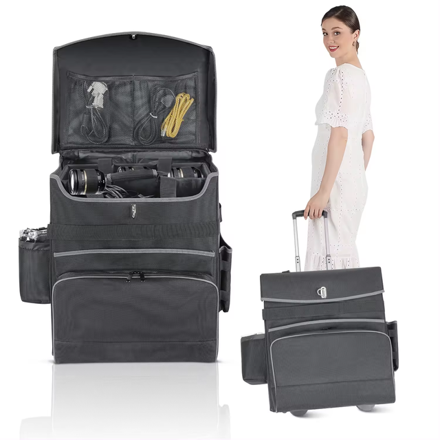 BSCI Factory Custom Camera Trolley Bag for Photography Equipment Professional Large Camera Bag Hard Case Camera Bag With Wheels