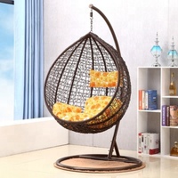 Silla Colgante de Ratán Tipo Huevo para Patio con Soporte de Metal para Interior y Exterior de Fabricante de Muebles