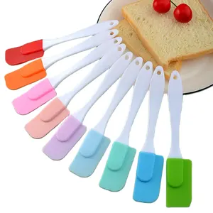 Spatula masak karet kecil tahan panas, aksesoris dapur Mini Spatula silikon