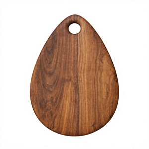 Oval Shaped <b>Wooden</b> Chopping and Serving Board with Hanging Hole For Food Preparation and Catering Use - Product Image 1