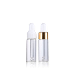 5ML marrone/ambra/trasparente bottiglia di vetro sottile contagocce per oli essenziali oro/argento/bianco/nero contagocce tappo del campione del campione fiala - Product Image 5