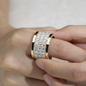 MSR-1638 18K or personnalisé <span class=keywords><strong>carré</strong></span> 3*3 forme Lab Diamond Ring - Product Image 5