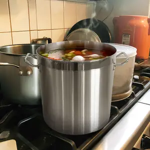 Daosheng 304 스테인레스 스틸 캔 전자기 용광로 뚜껑 단단한 저항 떨어지는 수프 냄비 두꺼운 수프 버킷