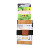 Dompet Kartu Kredit Kayu Custom Logo Tempat Kartu Koin Berbahan Kayu