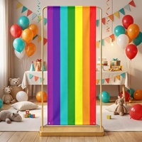 Toile de fond personnalisée avec motif arc-en-ciel (design à sept rayures), idéale pour les rassemblements décontractés et les célébrations.