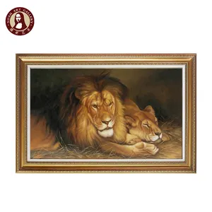 handmade Classical Realistic artwork Wall Art Wild Lion picture for canvas painting animals