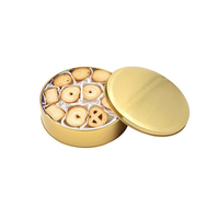 Boîte à gâteau ronde en forme de lune en métal pour la cuisson, ensemble de boîtes d'emballage pour gâteau à ressort de rêve de 10 pouces décoré de luxe personnalisé