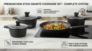 Ensemble <span class=keywords><strong>de</strong></span> casseroles grande capacité 20cm 24cm 28cm 32cm, <span class=keywords><strong>faitout</strong></span> avec poêle à frire profonde <span class=keywords><strong>de</strong></span> 28cm, ensemble écologique sans PFOA - Product Image 6