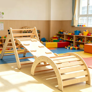 Estructura de Escalada de Madera Montessori para Interiores, Diseño Moderno para Niños, para Jugar y Hacer Ejercicio - Product Image 3