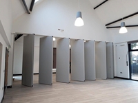 Cloison mobile insonorisée à cadre en aluminium coulissant et pliable, isolation acoustique maximale 53 dB, isolation acoustique hautement efficace, restaurant